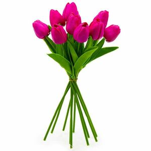 10 szálas tulipán csokor művirág - rózsaszín árnyalatok kép