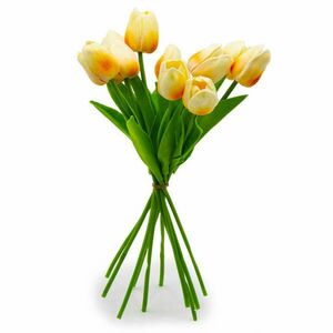 10 szálas tulipán csokor művirág - sárga árnyalatok kép