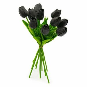 10 szálas tulipán csokor művirág - fekete kép