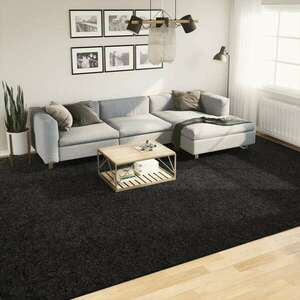 vidaXL fekete hosszú szálú bozontos modern szőnyeg 300 x 400 cm kép