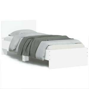 vidaXL fehér szövet ágykeret fejtámlával 75x190 cm kép