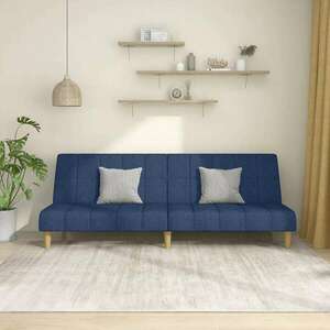 vidaXL kétszemélyes kék szövet kanapéágy kép