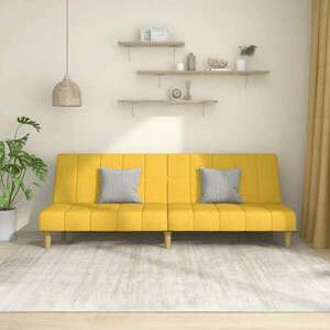 vidaXL kétszemélyes sárga szövet kanapéágy kép