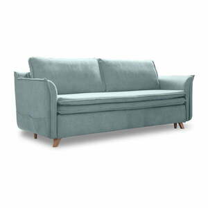 Világoskék bársony kinyitható kanapé 225 cm Charming Charlie – Miuform kép
