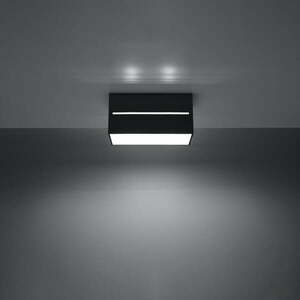 Fekete mennyezeti lámpa fém búrával 10x20 cm Lorum – Nice Lamps kép