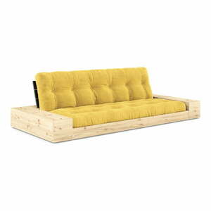 Sárga kordbársony kinyitható kanapé 244 cm Base – Karup Design kép