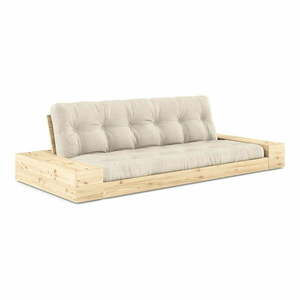 Szürke-bézs len kinyitható kanapé 244 cm Base – Karup Design kép
