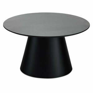 Fekete-sötétszürke dohányzóasztal márvány dekoros asztallappal ø 80 cm Tango – Furnhouse kép