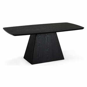 Fekete étkezőasztal tölgyfa dekoros asztallappal 90x180 cm Star – Furnhouse kép