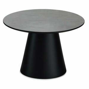 Fekete-sötétszürke dohányzóasztal márvány dekoros asztallappal ø 60 cm Tango – Furnhouse kép