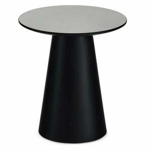 Fekete-világosszürke dohányzóasztal márvány dekoros asztallappal ø 45 cm Tango – Furnhouse kép