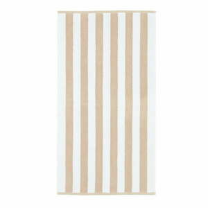 Fehér-bézs pamut fürdőlepedő 70x120 cm Stripe Jacquard – Bianca kép