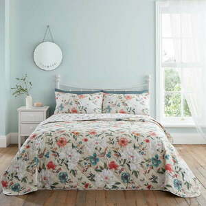 Bézs ágytakaró franciaágyra 220x230 cm Pippa Floral Bird – Catherine Lansfield kép
