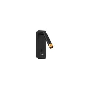 Fali spotlámpa USB töltővel 1xG9/35W/230V fekete/arany kép