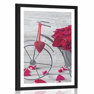 Poszter paszportuval kerékpár tele rózsával kép