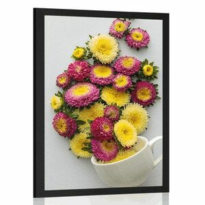 Poszter virágokkal teli csésze kép