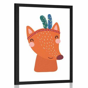 Poszter aranyos róka tollakkal kép