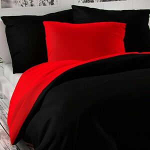 Luxury Collection szatén ágynemű, piros/fekete, 140 x 200 cm, 70 x 90 cm kép