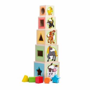 Woody Kisállatok torony öt kockával, 10, 6 x 41 cm kép