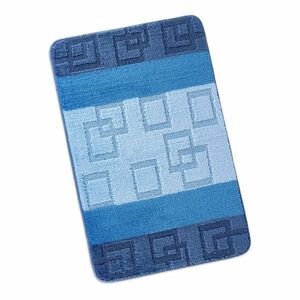 Bellatex Bany kockák fürdőszobai szőnyeg kék, 60 x 100 cm kép