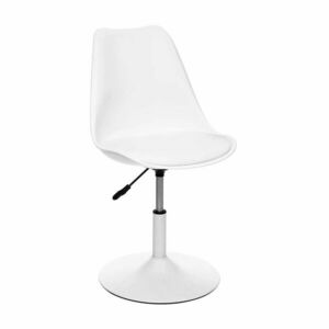 Párnázott műanyag szék, állítható magassággal, fehér - ROULETTE - Butopêa kép