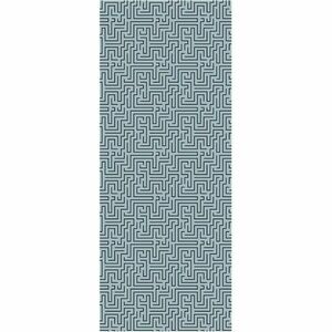 Labirintus mintás falmatrica, 250x45 cm, világoskék-fekete - LABYRINTHE - Butopêa kép
