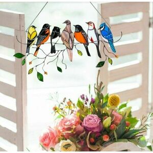 Színes, festett műanyagból készült dekor madarak 7 madaras kép