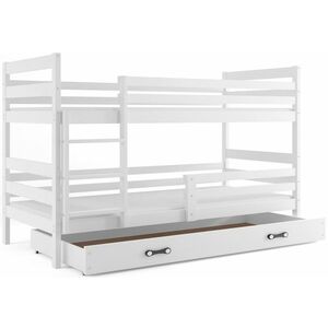ERYK emeletes ágy, 90x200 cm, fehér/fehér kép