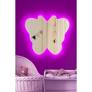 Butterfly Silver Tükör LED -es világítással 57x50 Rózsaszín kép