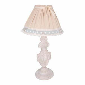 Világos rózsaszín asztali lámpa textil búrával (magasság 56 cm) – Antic Line kép