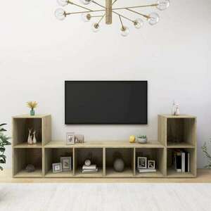 vidaXL 4 db sonoma-tölgyszínű forgácslap TV-szekrény 72 x 35 x 36, 5 cm kép