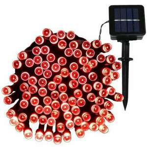 50 LED-es napelemes kerti fényfüzér, piros kép