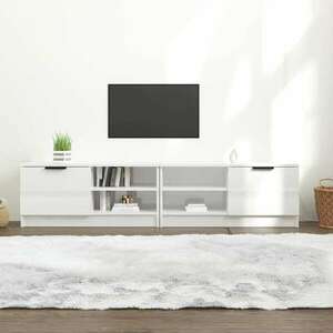 vidaXL 2 db fehér magasfényű szerelt fa TV-szekrény 80x35x36, 5 cm kép