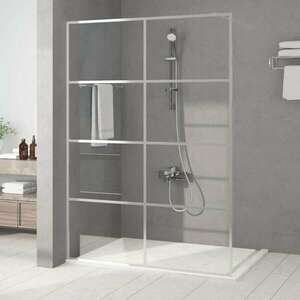 vidaXL ezüstszínű átlátszó ESG üveg zuhanyfal 140x195 cm kép