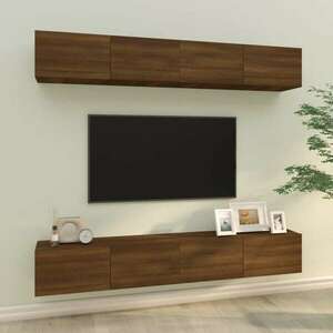 vidaXL 4 db barna tölgy színű fali TV-szekrény 100 x 30 x 30 cm kép