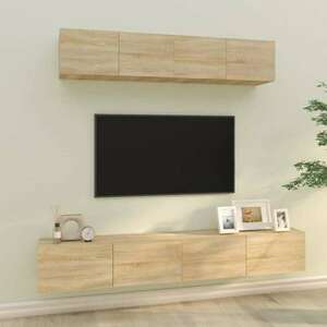 vidaXL 4 részes sonoma tölgy színű szerelt fa TV-szekrényszett kép