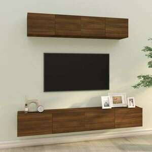 vidaXL 4 db barna tölgy színű szerelt fa TV-szekrény 80 x 30 x 30 cm kép