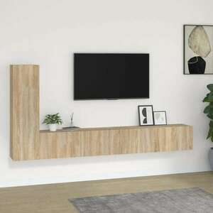 vidaXL 3 részes sonoma tölgy színű szerelt fa TV-szekrényszett kép