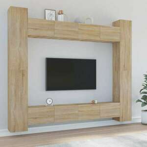 vidaXL 8 részes sonoma tölgy színű szerelt fa TV-szekrényszett kép