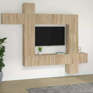 vidaXL 9 részes sonoma tölgy színű szerelt fa TV-szekrényszett kép