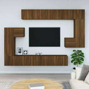 vidaXL barna tölgyszínű falra szerelhető szerelt fa TV-szekrény kép