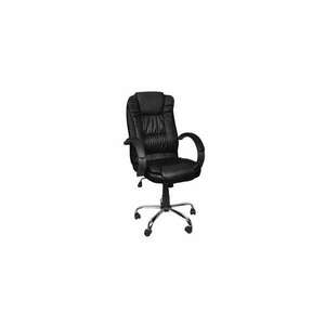 8983 Ergonomikus irodai szék, króm, fekete, öko bőr kép
