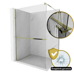 HD Arlo+ Gold Walk-In zuhanyfal 8 mm vastag vízlepergető biztonsá... kép