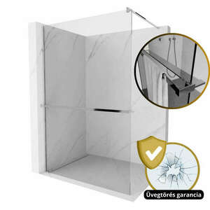 HD Arlo+ Walk-In zuhanyfal 8 mm vastag vízlepergető biztonsági üv... kép
