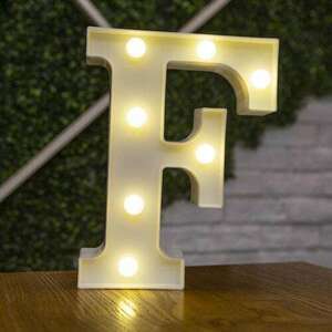 LED világító F betű - 22cm elemes kép