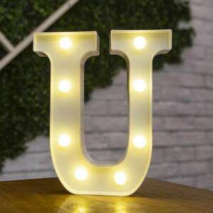 LED világító U betű - 22cm elemes kép