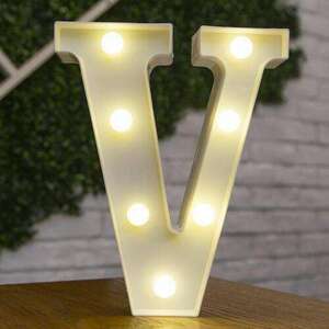 LED világító V betű - 22cm elemes kép