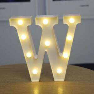 LED világító W betű - 22cm elemes kép