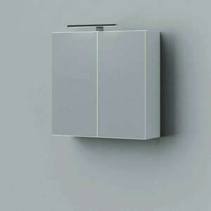 Nina 55 cm széles teletükrös fürdőszobai tükrös szekrény, fehér, ... kép