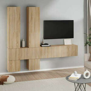 vidaXL sonoma-tölgyszínű falra szerelhető szerelt fa TV-szekrény kép